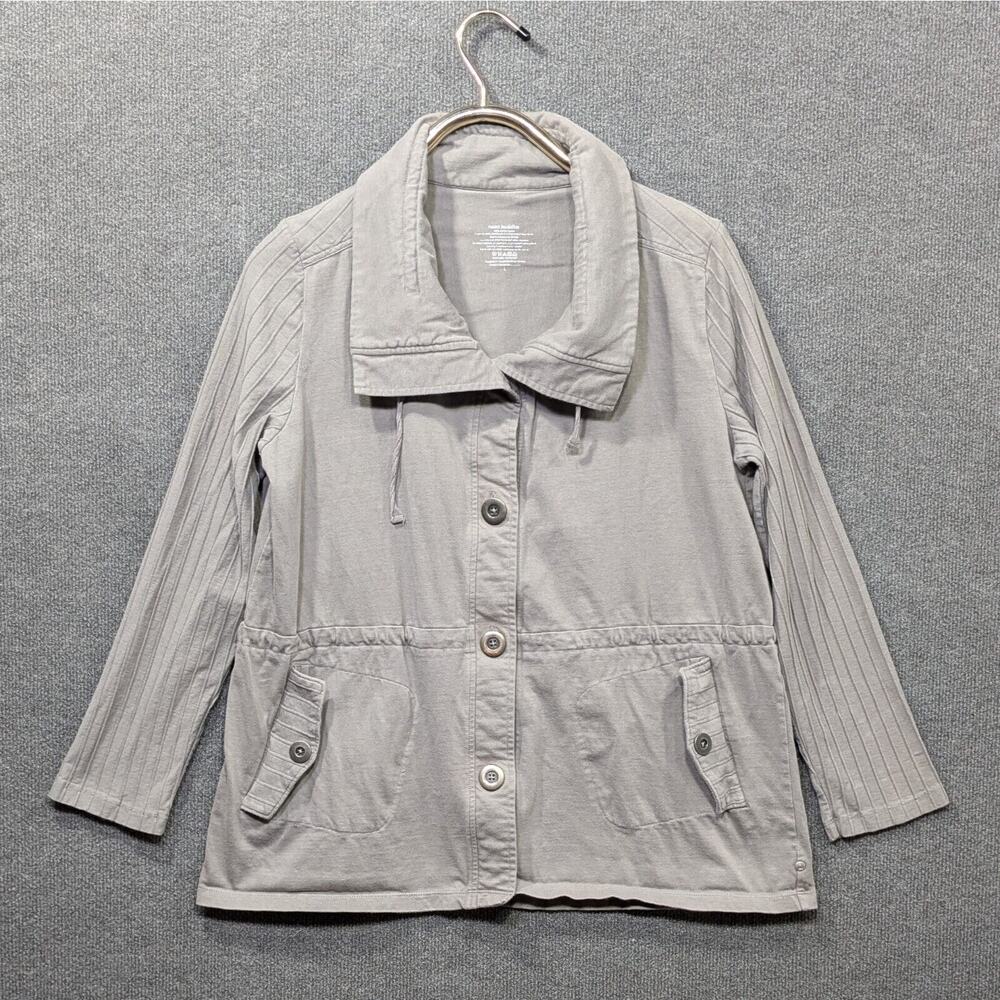 Neon Buddha Jacket Womens Large Military Field Cotton Lightweight Overcoat Gray